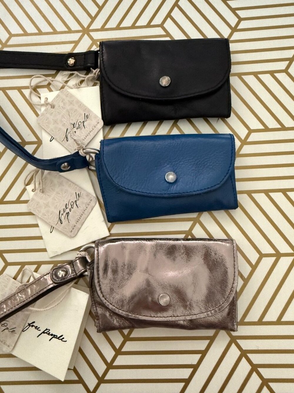 Free People Leather Lanyard Wristlet Wallet New Pick Color